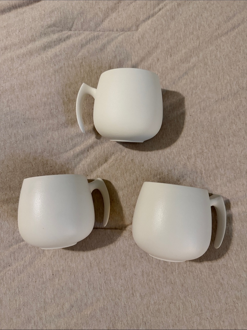 White Ceramic-Style Mug - Set of 3